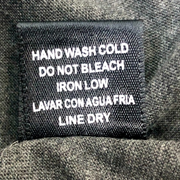 Skies are Blue charcoal gray cream stripe v-neck long sleeve top layer look M - Picture 8 of 10